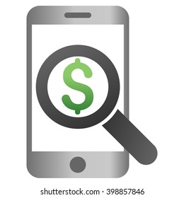 Search Mobile Balance vector toolbar icon for software design. Style is a gradient icon symbol on a white background.