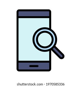 Search, mobile, find icon vector image. Can also be used for customer support and UI. Suitable for use on web apps, mobile apps and print media.