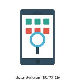 search mobile glyph flat vector icon