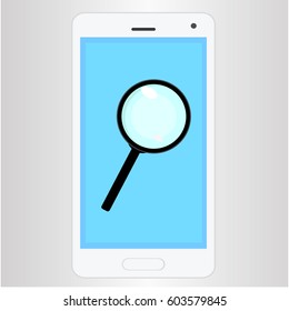 Search, mobile phone icon