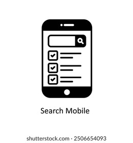 Search Mobile vector  solid Icon Design illustration. Smart Home and Technology Symbol on White background EPS 10 File