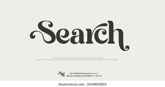 Search modern alphabet letters font logo. Typography luxury classic lettering serif italic fonts wedding vintage retro logos. vector illustration 
