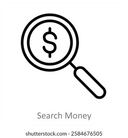 Search Money and finance icon concept