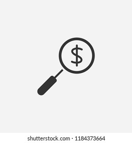 Search money icon illustration,vector finance sign symbol