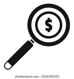Icono de búsqueda simple vector. Invertir éxito. Pila de soporte