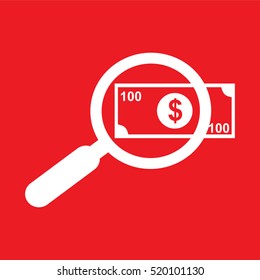 Search money Icon Vector Illustration