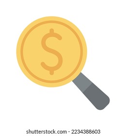 Search for money and investment for business. Vector illustration isolated on white background.