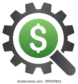 Search Money Options vector toolbar icon for software design. Style is a gradient icon symbol on a white background.