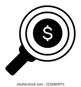 Search money vector icon isolated on white background