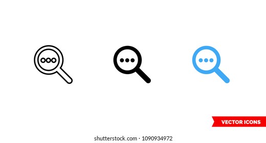 Search more icon of 3 types: color, black and white, outline. Isolated vector sign symbol.