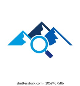 Search Mountain Logo Icon Design