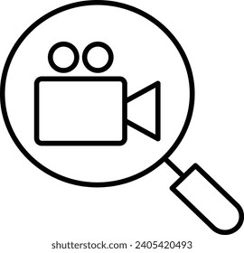 Search Movie Outline vector illustration icon