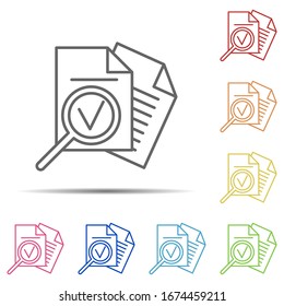 buscar en un icono de varios colores. Elemento del icono del lugar de trabajo sobre fondo blanco