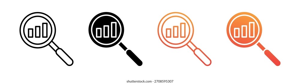 Search Multiple Style Icon Set Vector