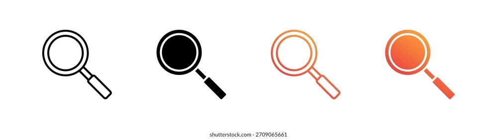 Búsqueda de múltiples estilos Icon Set Vector