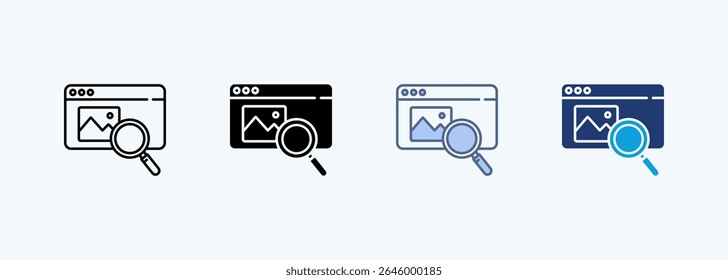 Search Multiple Style Icon Vector Illustration