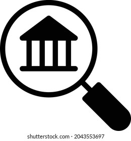 search museum vector glyph flat icon