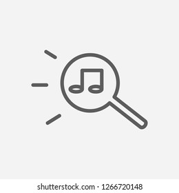 Search music icon line symbol. Isolated vector illustration of  icon sign concept for your web site mobile app logo UI design.