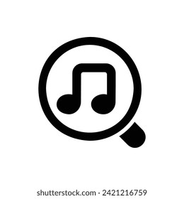 Música de búsqueda, Ilustración del logotipo de iconos planos de interfaz. Conjunto de iconos de interfaz. Adecuado Para Diseño Web, Logotipo, Aplicación