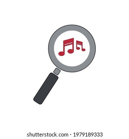 icono de tipo vector de música de búsqueda