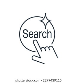 Search new button. Modern action. Vector linear icon isolated on white background.