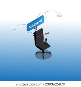 Search for new employees. Armchair with a sign Vacant isometric 3d vector illustration concept for banner, website, illustration, landing page, flyer, etc