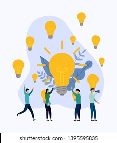 Search for new ideas, meeting and brainstorming. business concept vector illustration