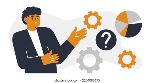 Search for new ideas, search for new solutions, creative work. Flat design style vector illustration. SEO, search engine optimization, settings, top ranking concept