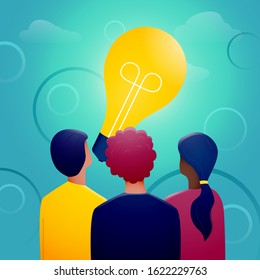 Search for new ideas and teamwork. Brainstorm. Vector illustration.