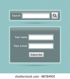 Search and newsletter website element