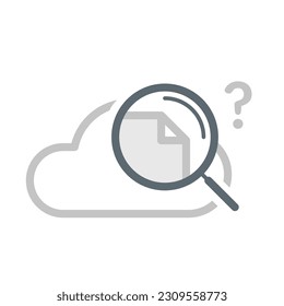 Search no result. Data, document, file not found in the cloud storage or server concept illustration linear design vector eps10. Graphic element for landing page, empty state ui, infographic, icon