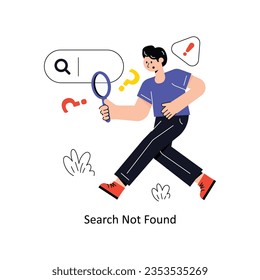Search Not Found Connection Flat Style Design Vector illustration. Stock illustration