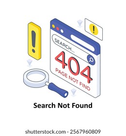 Search Not Found isometric Colored illustration. EPS File stock illustration