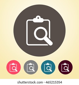 Search & Notebook Icon in round shape.