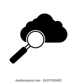 search on cloud icon . vector illustration, pictogram isolated on white background. color editable