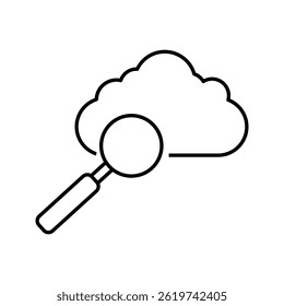 search on cloud icon . vector illustration, pictogram isolated on white background. color editable