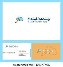 Search on cloud  Logo design with Tagline & Front and Back Busienss Card Template. Vector Creative Design