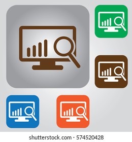 Search On Computer Vector Icon. Box Software Testing. Code Validation. Concept Of Quality Assurance And Quality Control.