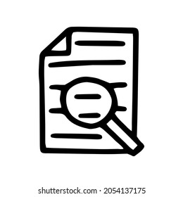 search on document line vector doodle simple icon