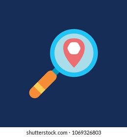 Search on gps icon