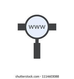 search on the Internet colored icon on white background