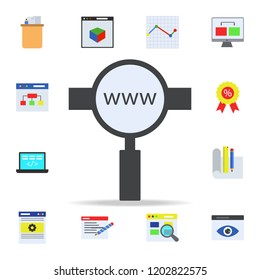 search on the Internet colored icon. Programming icons universal set for web and mobile