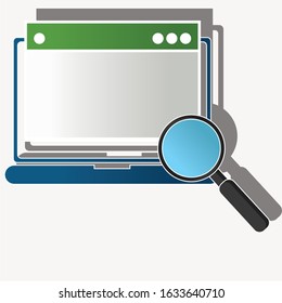 Search on internet concept. Creative idea design. Flat vector illustration for template, brochure or presentation.