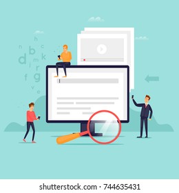 Search on the Internet. Flat design vector illustration.