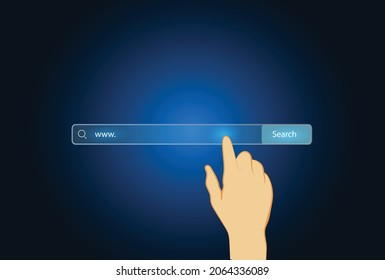 
Search on the internet, hand, finger. Vector illustrations