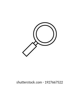 Search on internet icon in flat black line style, isolated on white background 
