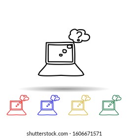 search on the Internet sketch multi color style icon. Simple thin line, outline vector of education icons for ui and ux, website or mobile application