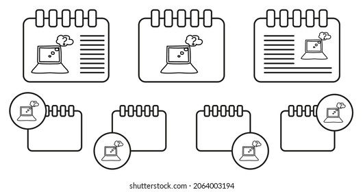 Search on the internet sketch vector icon in calender set illustration for ui and ux, website or mobile application