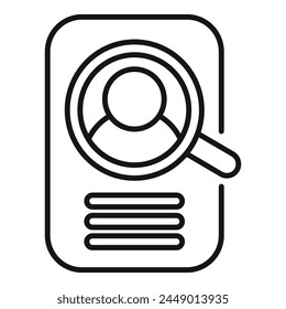 Search online candidate icon outline vector. Find person. Solitary career applicant