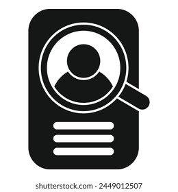Search online candidate icon simple vector. Find person. Solitary career applicant